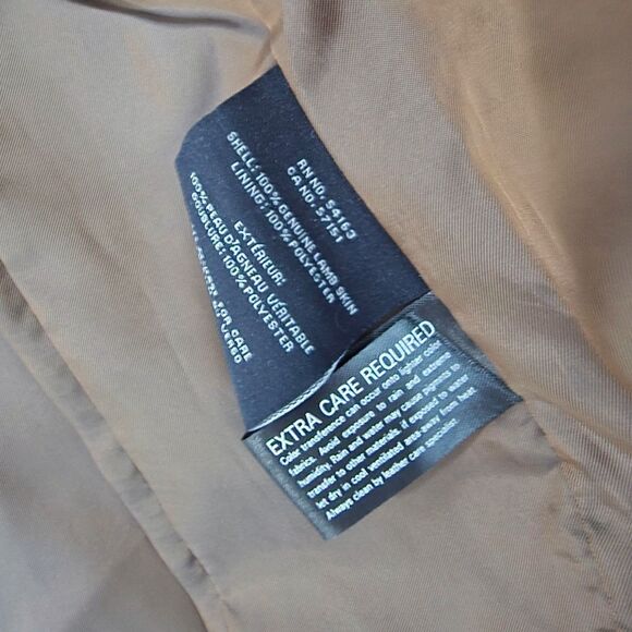 NWT Cole Haan Size Medium Hickory Women's Wing Collar Leather Jacket $498 MSRP - Picture 6 of 9